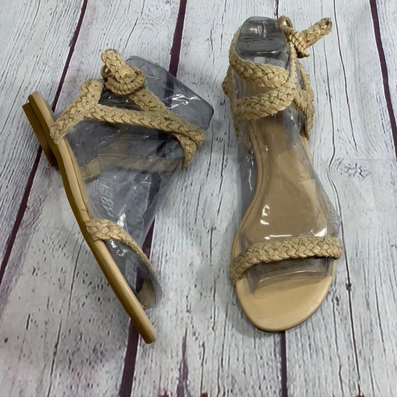 Joie Shoes - Joie Beige Powder Suede Fadi Braided Ankle Strap S